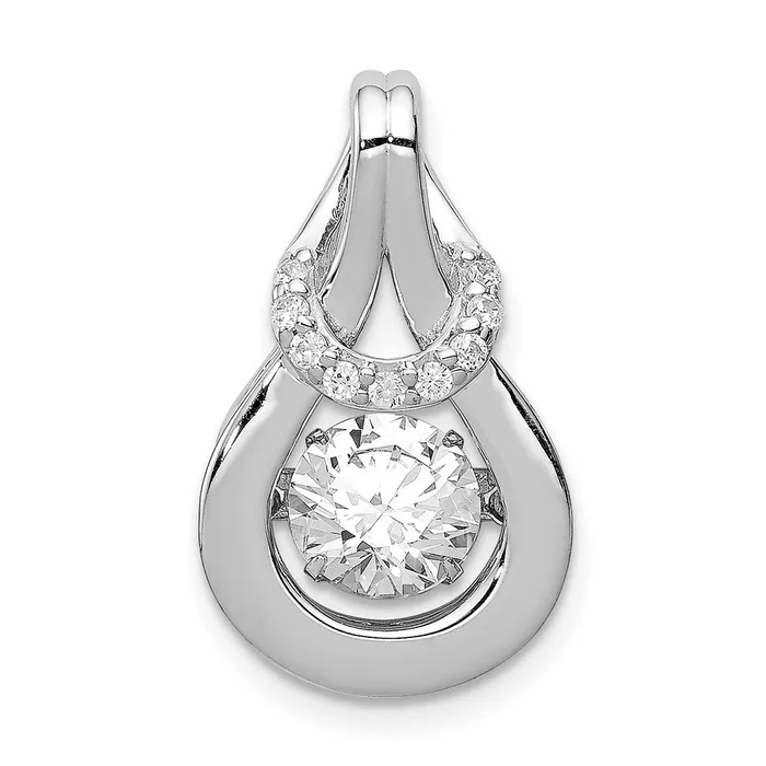 TreasureFineJewelers Necklaces Sterling Silver Platinumplated Vibrant CZ Knot Pendant TreasureFineJewelers Necklaces Sterling Silver Platinumplated Vibrant CZ Knot Pendant