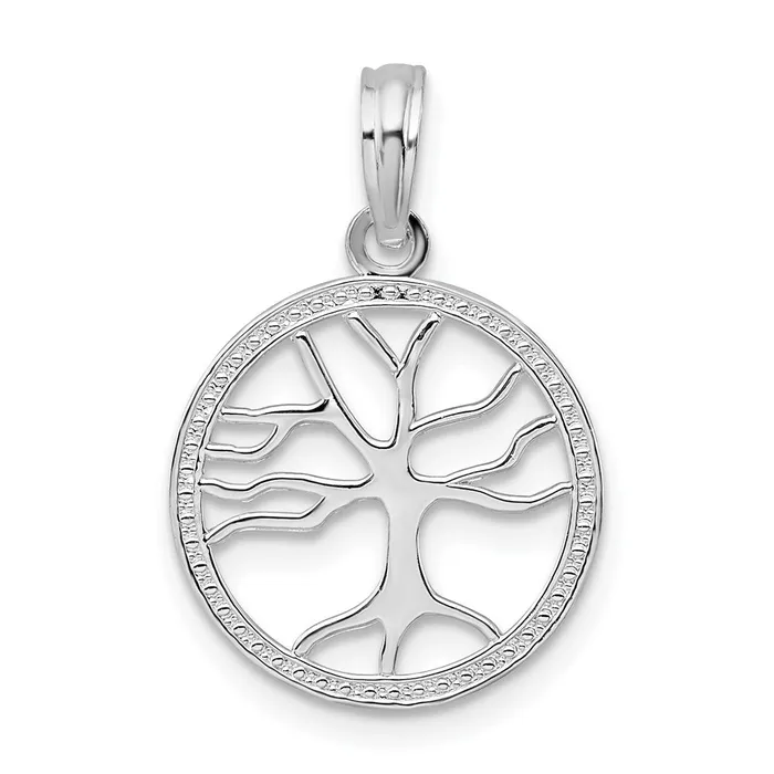 TreasureFineJewelers Necklaces Sterling Silver Polished Cutout Tree of Life Pendant TreasureFineJewelers Necklaces Sterling Silver Polished Cutout Tree of Life Pendant