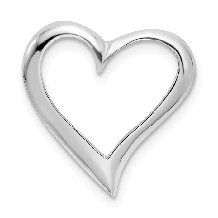 TreasureFineJewelers Necklaces Sterling Silver Polished Large Floating Heart Pendant TreasureFineJewelers Necklaces Sterling Silver Polished Large Floating Heart Pendant