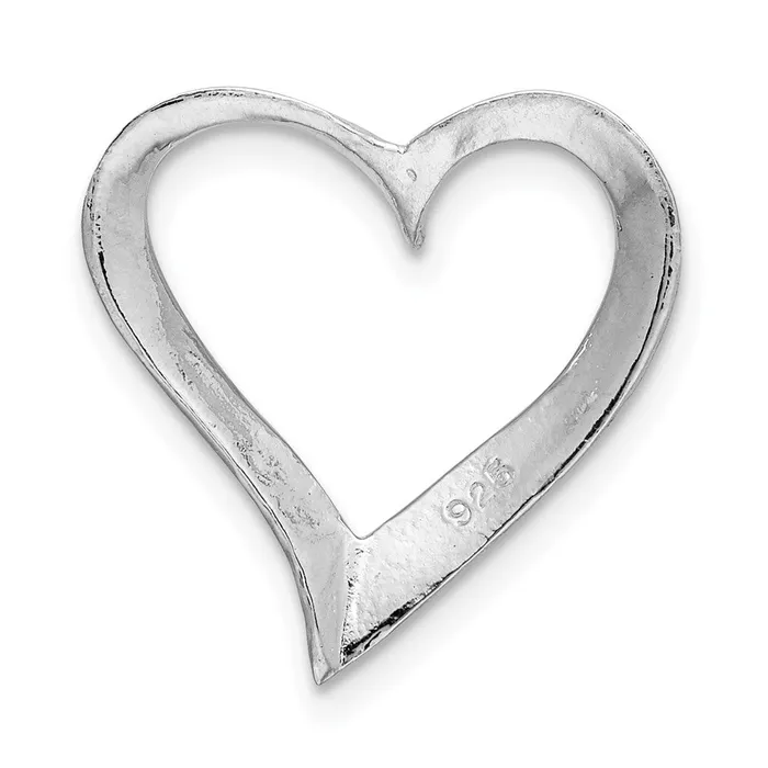 TreasureFineJewelers Necklaces Sterling Silver Polished Large Floating Heart Pendant