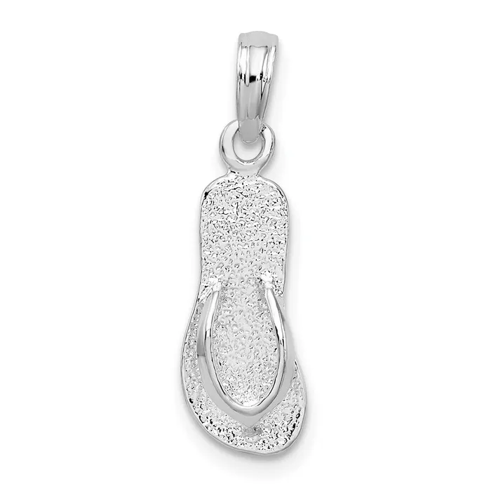 TreasureFineJewelers Necklaces Sterling Silver PolishedTextured Flip Flop Pendant TreasureFineJewelers Necklaces Sterling Silver PolishedTextured Flip Flop Pendant