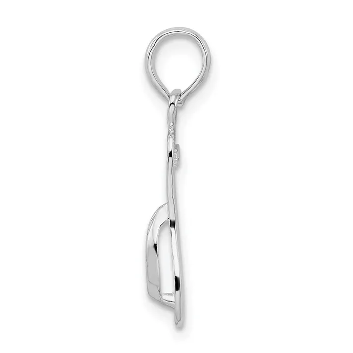 TreasureFineJewelers Necklaces Sterling Silver PolishedTextured Flip Flop Pendant