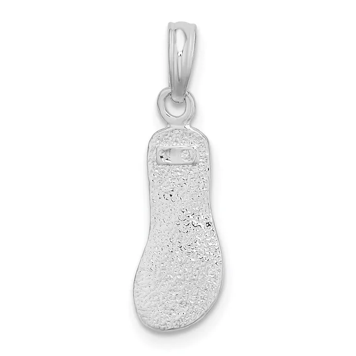 TreasureFineJewelers Necklaces Sterling Silver PolishedTextured Flip Flop Pendant