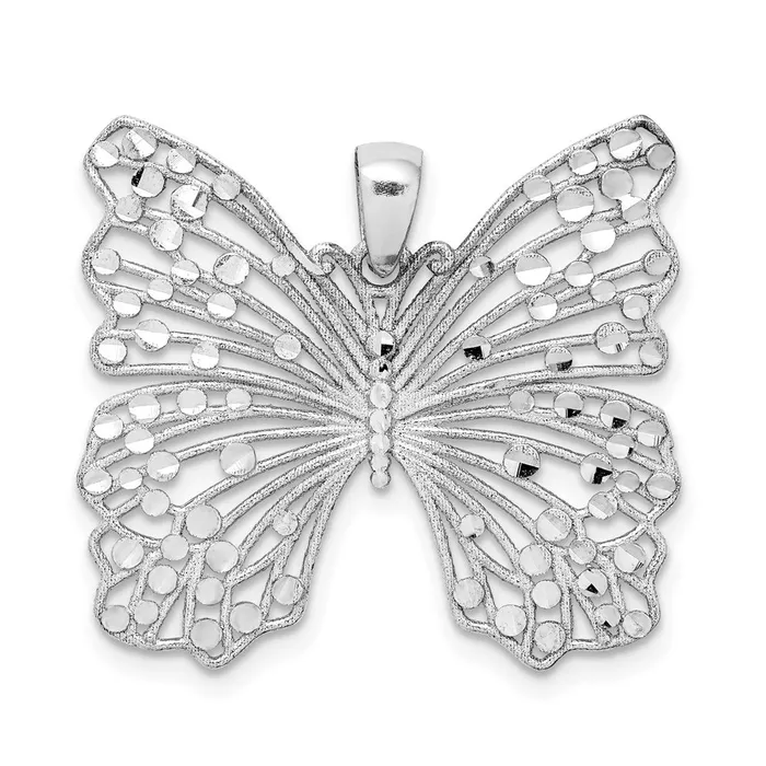 TreasureFineJewelers Necklaces Sterling Silver Rhodiumplated Brushed Polished DC Butterfly Pendant TreasureFineJewelers Necklaces Sterling Silver Rhodiumplated Brushed Polished DC Butterfly Pendant