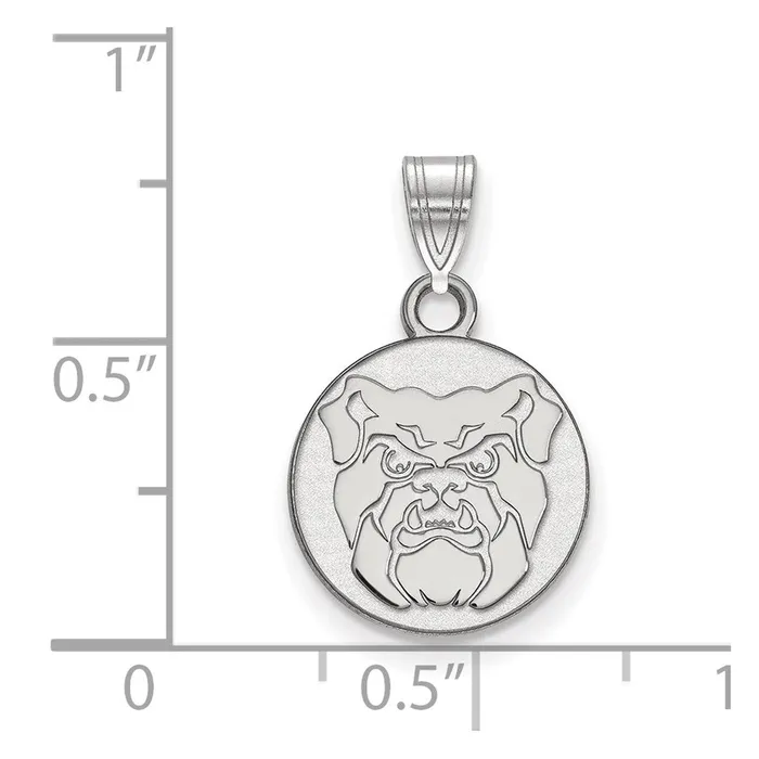 TreasureFineJewelers Necklaces Sterling Silver Rhodiumplated Butler University Bulldog Small Pendant