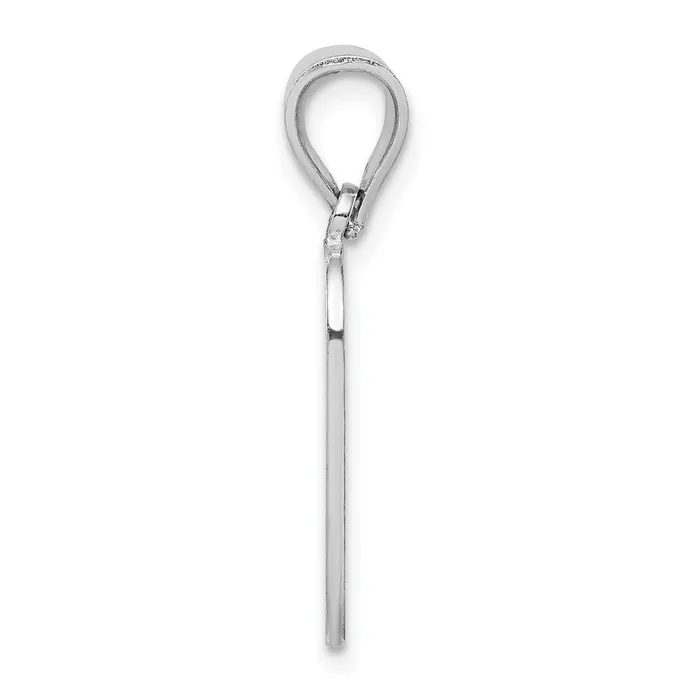 TreasureFineJewelers Necklaces Sterling Silver Rhodiumplated Letter O Initial Pendant