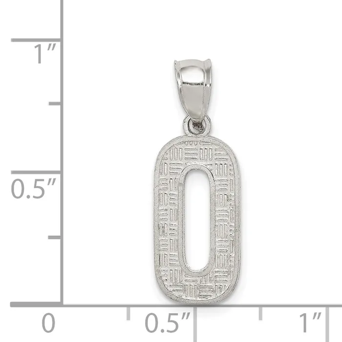 TreasureFineJewelers Necklaces Sterling Silver Rhodiumplated Letter O Initial Pendant