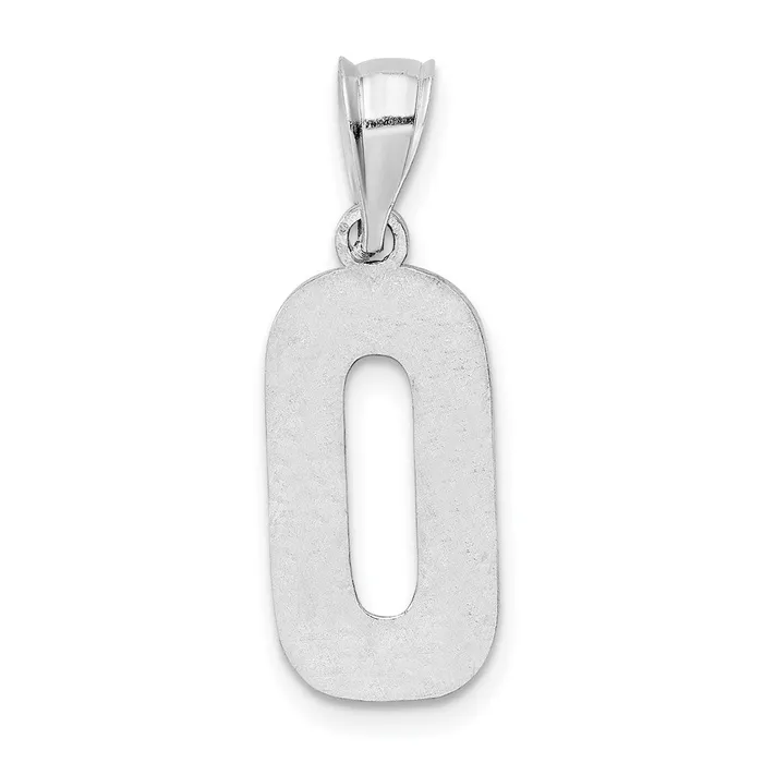 TreasureFineJewelers Necklaces Sterling Silver Rhodiumplated Letter O Initial Pendant