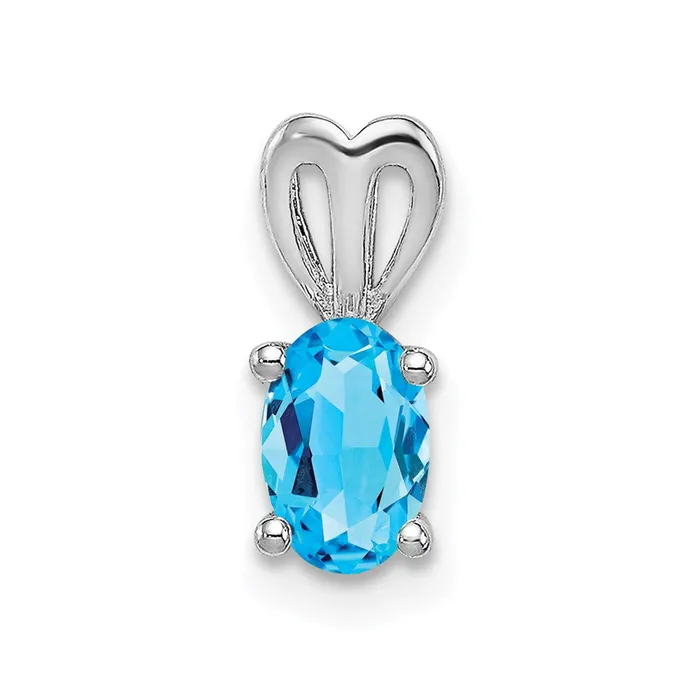 TreasureFineJewelers Necklaces Sterling Silver Rhodiumplated Light Swiss Blue Topaz Pendant TreasureFineJewelers Necklaces Sterling Silver Rhodiumplated Light Swiss Blue Topaz Pendant