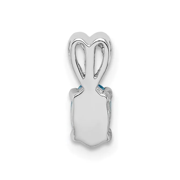 TreasureFineJewelers Necklaces Sterling Silver Rhodiumplated Light Swiss Blue Topaz Pendant