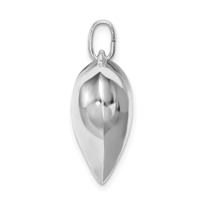 TreasureFineJewelers Necklaces Sterling Silver Rhodiumplated Puffed Heart Pendant