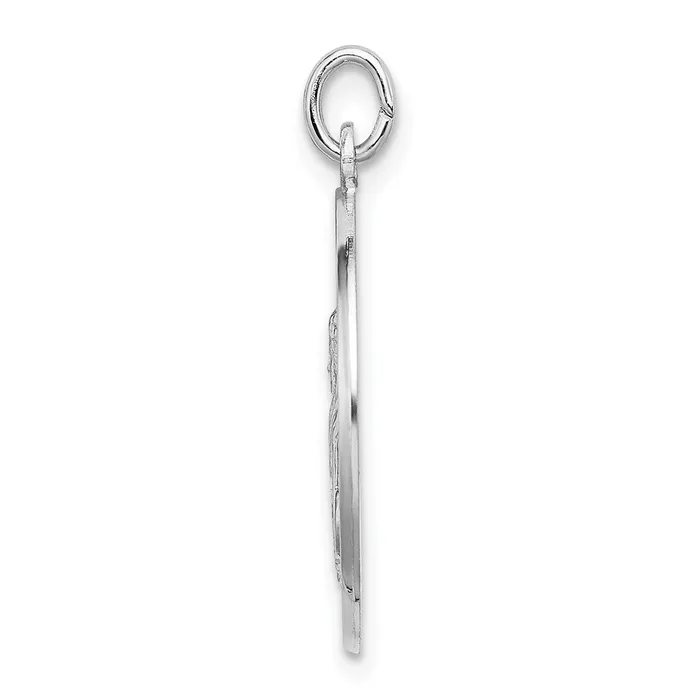 TreasureFineJewelers Necklaces Sterling Silver Rhodiumplated Spanish St Gabriel Medal Pendant