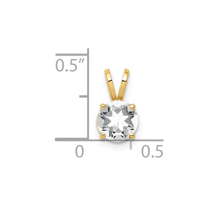 TreasureFineJewelers PreStyled Sets 14k Yellow Gold 6mm Cubic Zirconia pendant