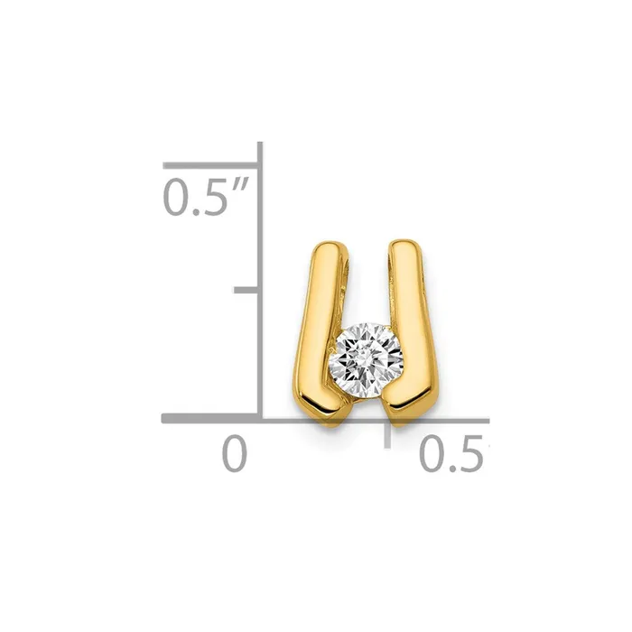 TreasureFineJewelers PreStyled Sets 14k Yellow Gold VS 375mm Diamond Slide