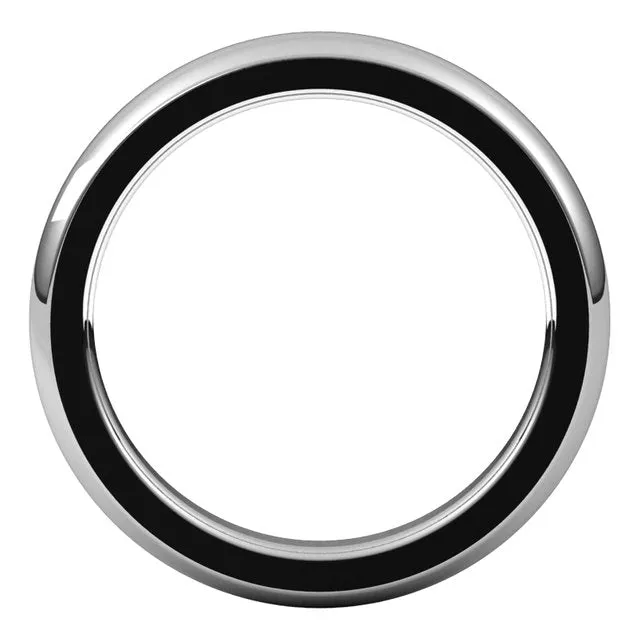 TreasureFineJewelers Rings 10K White Gold 3 mm Half Round Comfort Fit Heavy Wedding Band