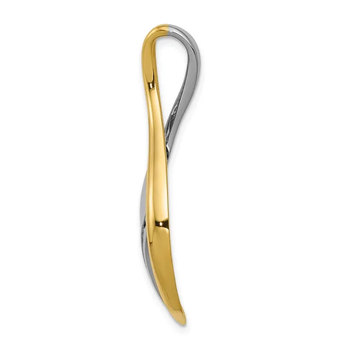 TreasureFineJewelers Rings 14k TwoTone AA Diamond Twisted Ribbon Slide