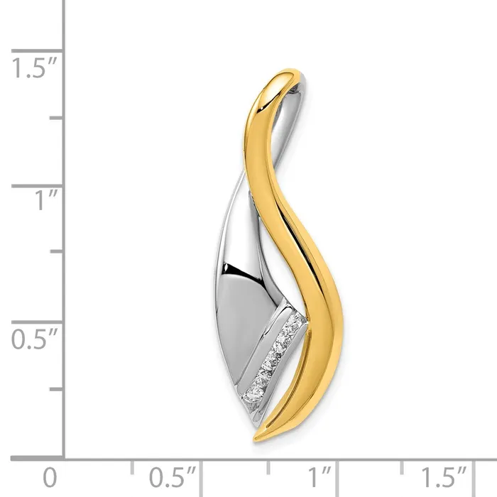 TreasureFineJewelers Rings 14k TwoTone AA Diamond Twisted Ribbon Slide