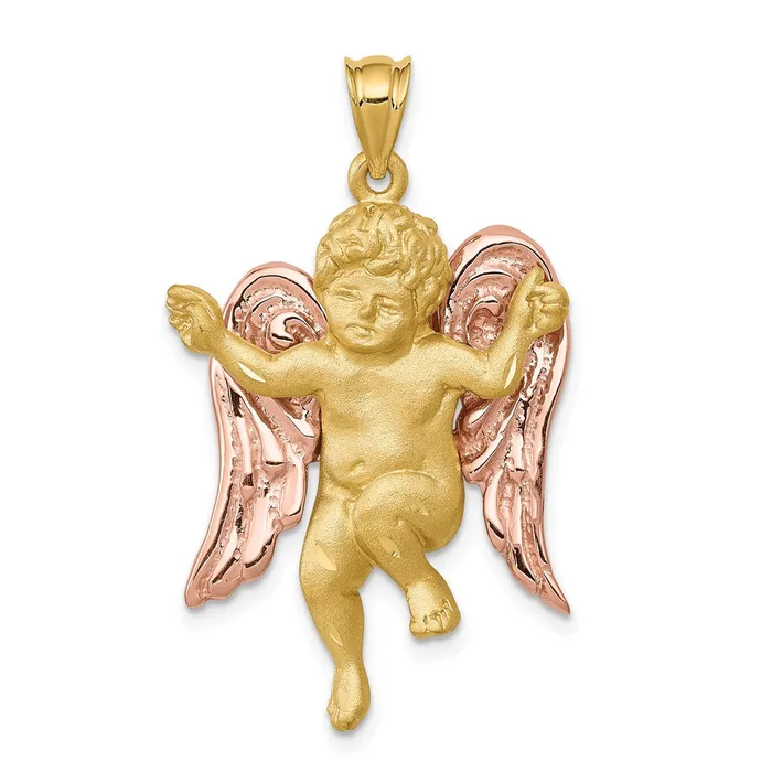 TreasureFineJewelers Rings 14k Twotone Angel Pendant