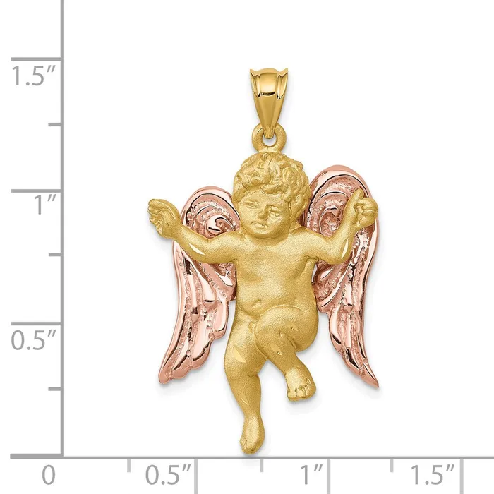 TreasureFineJewelers Rings 14k Twotone Angel Pendant