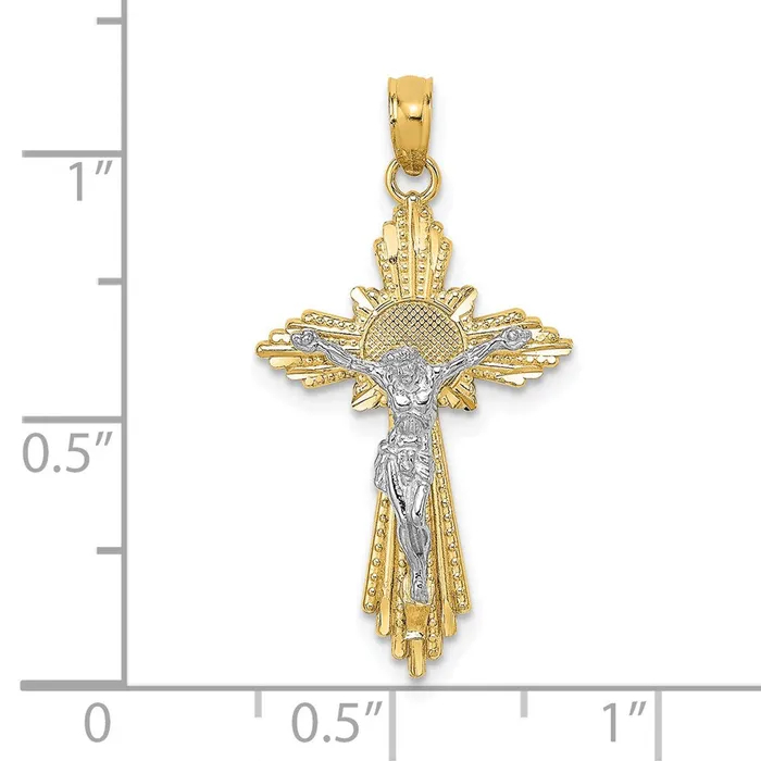 TreasureFineJewelers Rings 14K Twotone DC Crucifix Pendant