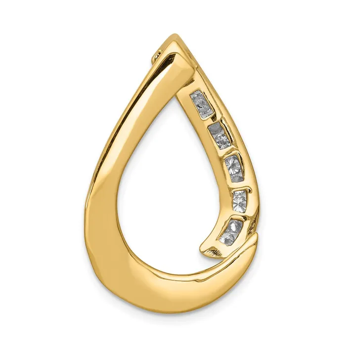 TreasureFineJewelers Rings 14k TwoTone VS Diamond Teardrop Slide