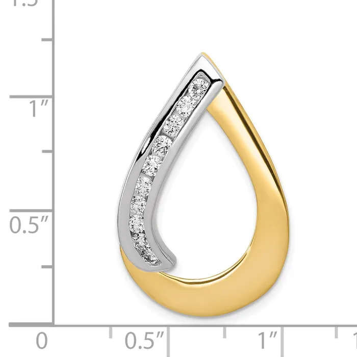 TreasureFineJewelers Rings 14k TwoTone VS Diamond Teardrop Slide
