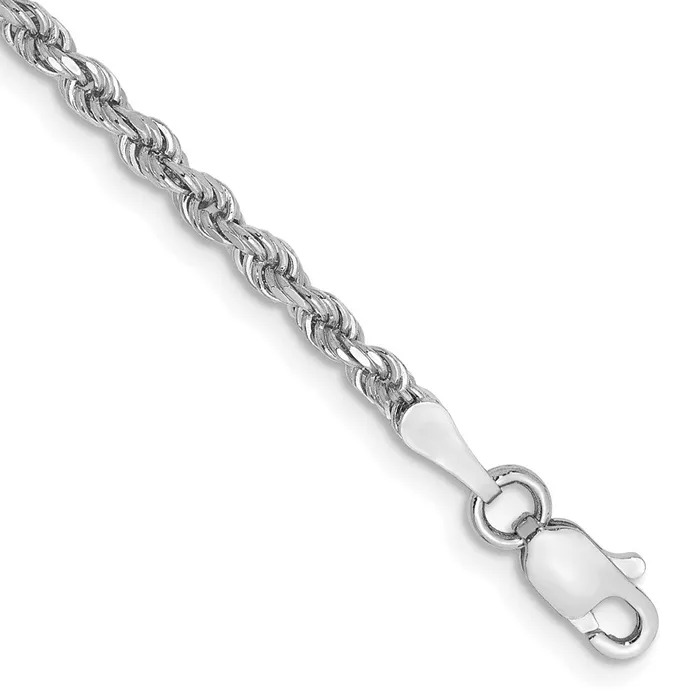 TreasureFineJewelers Rings 14k White Gold 225mm Diamondcut Rope Chain Anklet TreasureFineJewelers Rings 14k White Gold 225mm Diamondcut Rope Chain Anklet