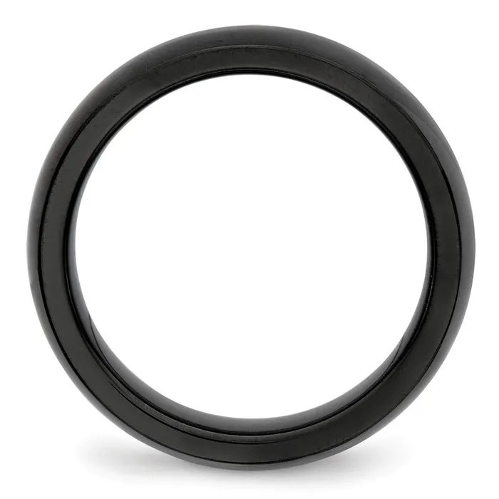 TreasureFineJewelers Rings Ceramic Black and White 6mm Polished Band