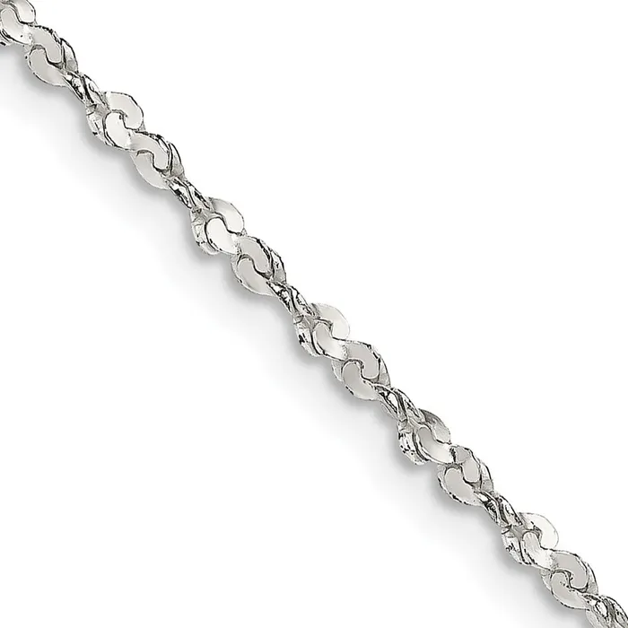 TreasureFineJewelers Rings Sterling Silver 18mm Twisted Serpentine Chain