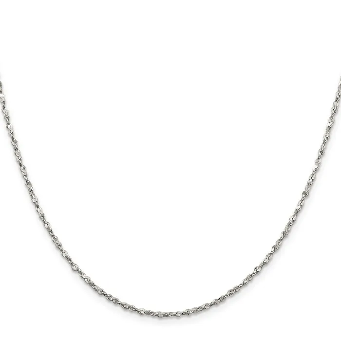 TreasureFineJewelers Rings Sterling Silver 18mm Twisted Serpentine Chain