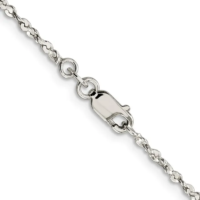 TreasureFineJewelers Rings Sterling Silver 18mm Twisted Serpentine Chain