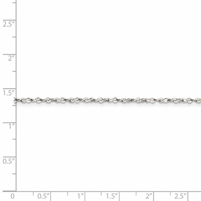TreasureFineJewelers Rings Sterling Silver 18mm Twisted Serpentine Chain