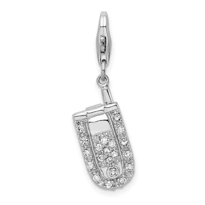 TreasureFineJewelers Rings Sterling Silver Amore La Vita Rhodiumplated Flip Cell Phone CZ Charm TreasureFineJewelers Rings Sterling Silver Amore La Vita Rhodiumplated Flip Cell Phone CZ Charm