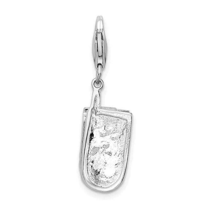 TreasureFineJewelers Rings Sterling Silver Amore La Vita Rhodiumplated Flip Cell Phone CZ Charm