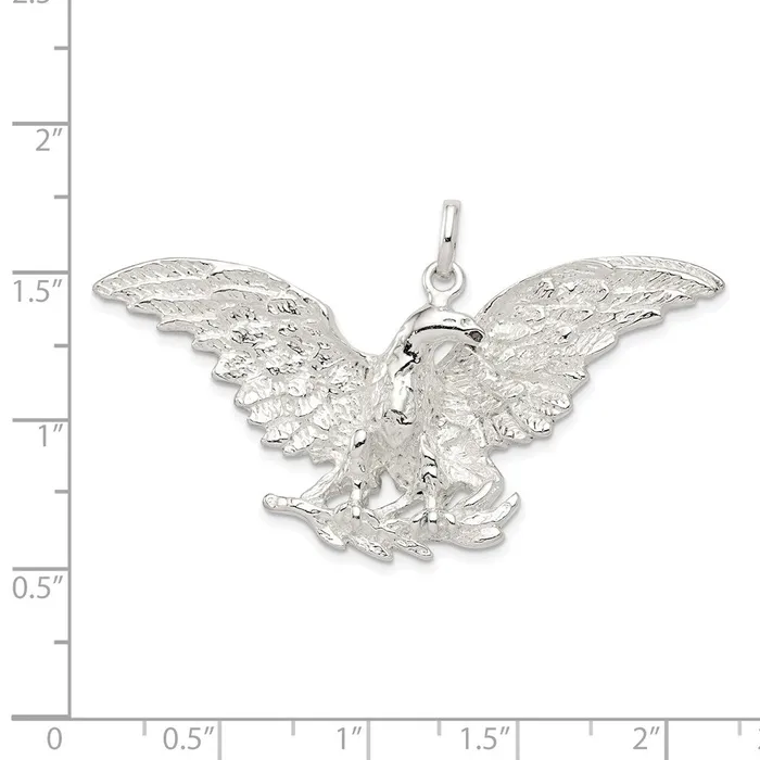 TreasureFineJewelers Rings Sterling Silver Eagle Charm