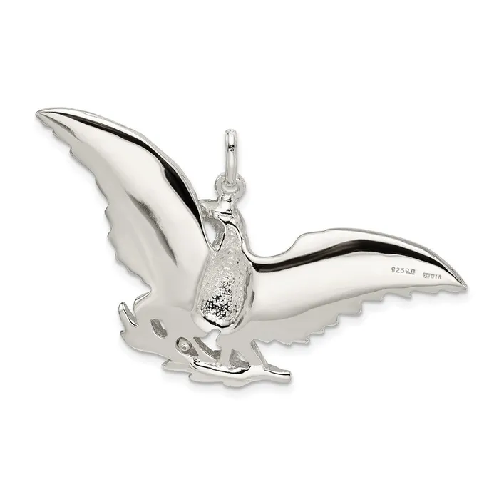 TreasureFineJewelers Rings Sterling Silver Eagle Charm