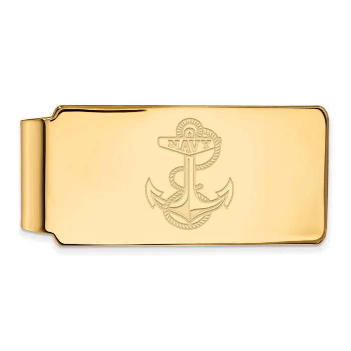 TreasureFineJewelers Rings Sterling Silver Goldplated US Naval Academy Anchor Money Clip