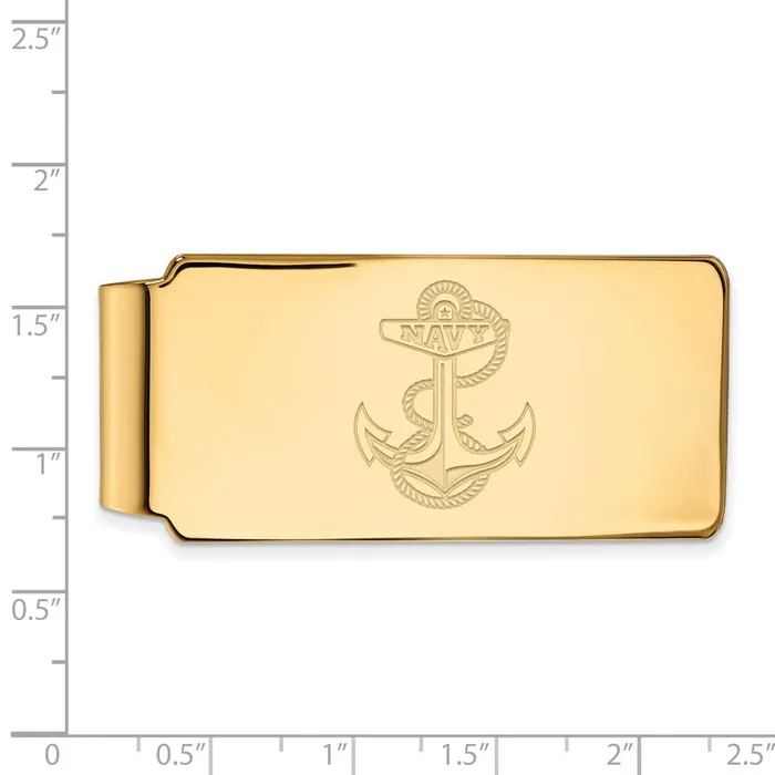 TreasureFineJewelers Rings Sterling Silver Goldplated US Naval Academy Anchor Money Clip