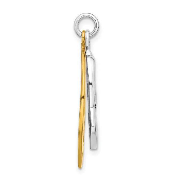 TreasureFineJewelers Rings Sterling Silver Goldtone Sunburst Yoga Pendant