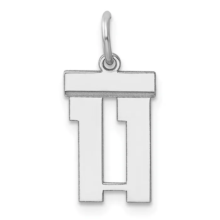 TreasureFineJewelers Rings Sterling SilverRhodiumplated Polished Number 11 Charm