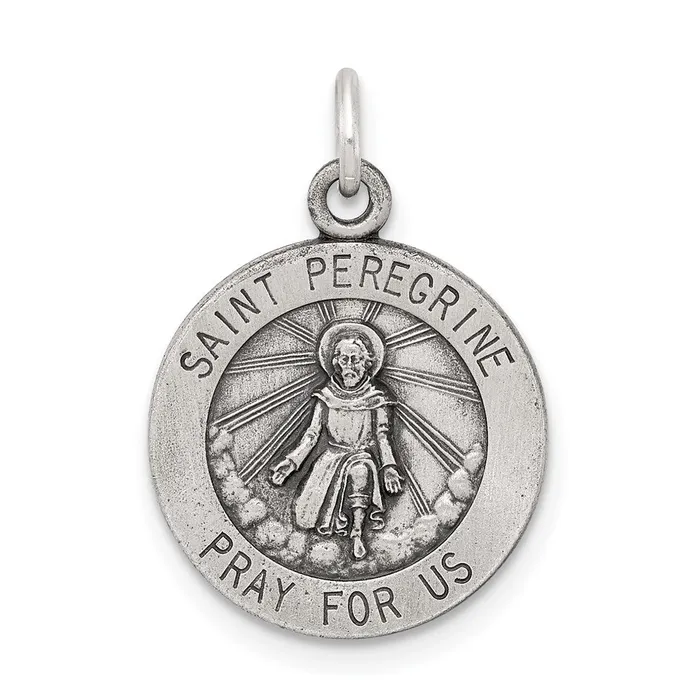 TreasureFineJewelers Rings Sterling Silver St Peregrine Medal