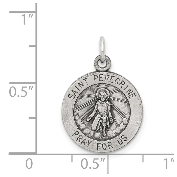TreasureFineJewelers Rings Sterling Silver St Peregrine Medal