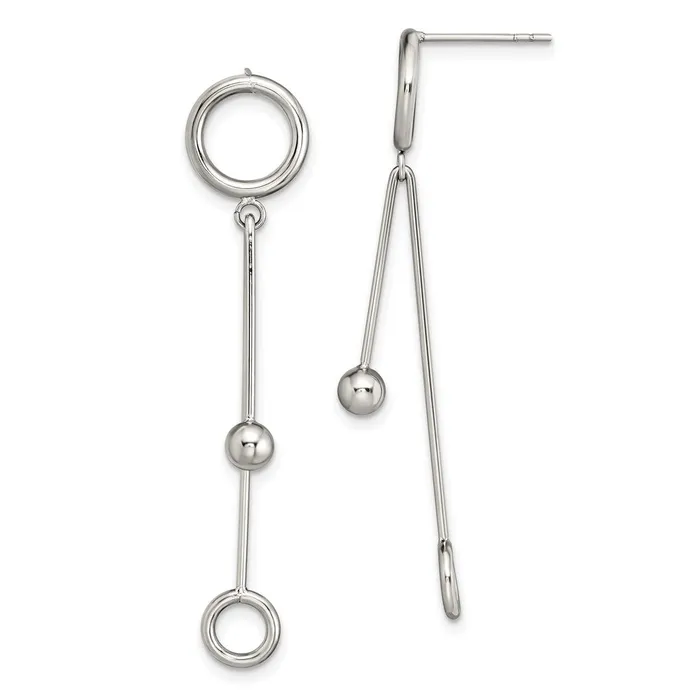 TreasureFineJewelers Stainless Steel Polished Post Dangle Earrings Earrings TreasureFineJewelers Stainless Steel Polished Post Dangle Earrings Earrings