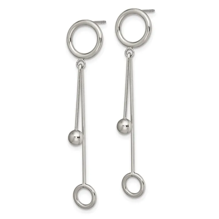 TreasureFineJewelers Stainless Steel Polished Post Dangle Earrings Earrings