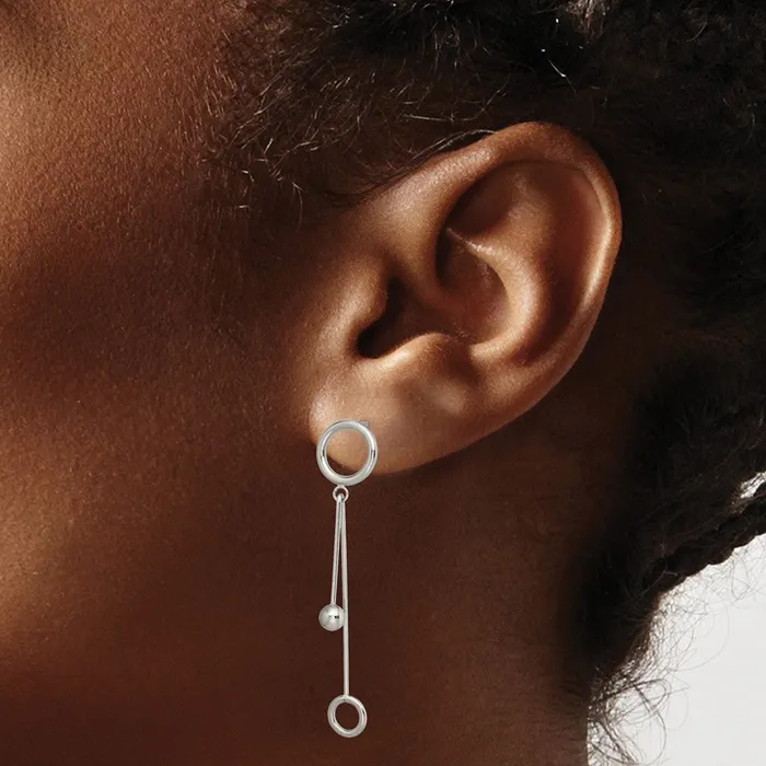 TreasureFineJewelers Stainless Steel Polished Post Dangle Earrings Earrings