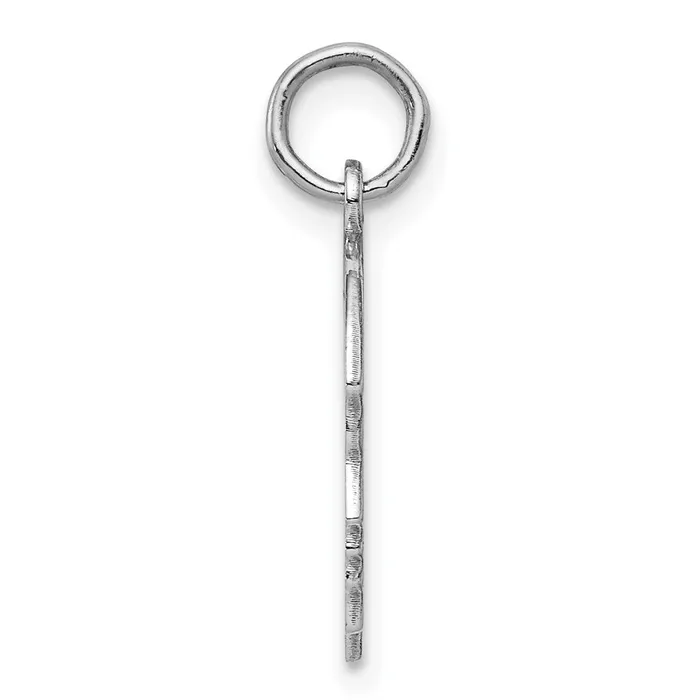 TreasureFineJewelers Sterl Silver Rhplt Engraveable Boy Polished FrontSatin Back Disc Charm Charm Necklaces