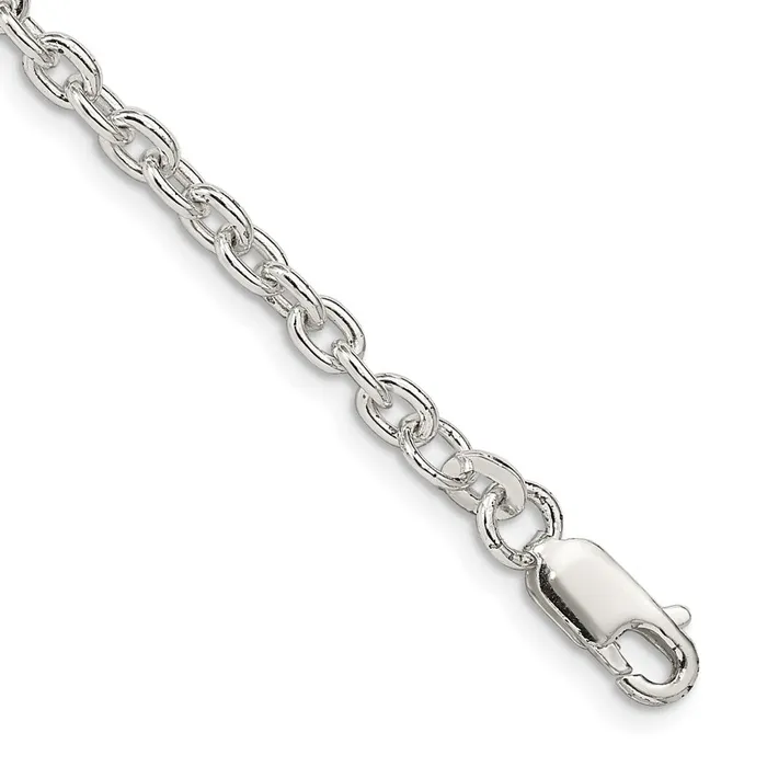 TreasureFineJewelers Sterling Silver 35mm Cable Chain Necklaces