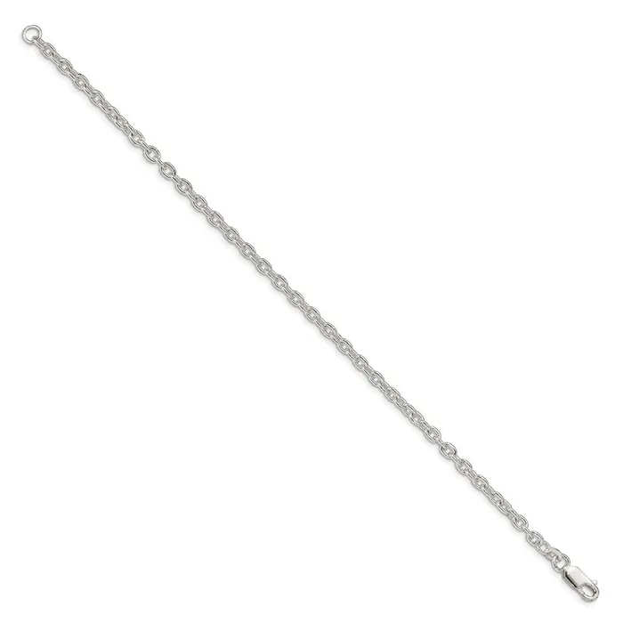 TreasureFineJewelers Sterling Silver 35mm Cable Chain Necklaces