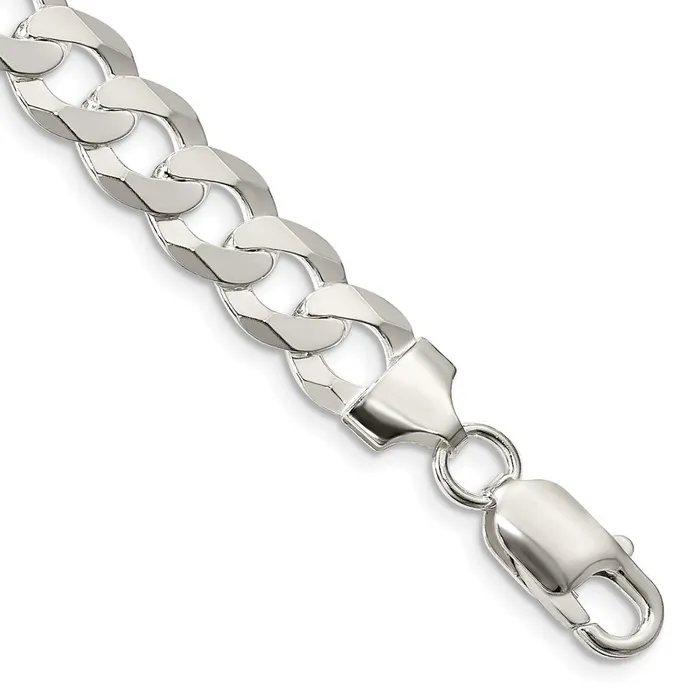 TreasureFineJewelers Sterling Silver 85mm Flat Curb Chain Rings