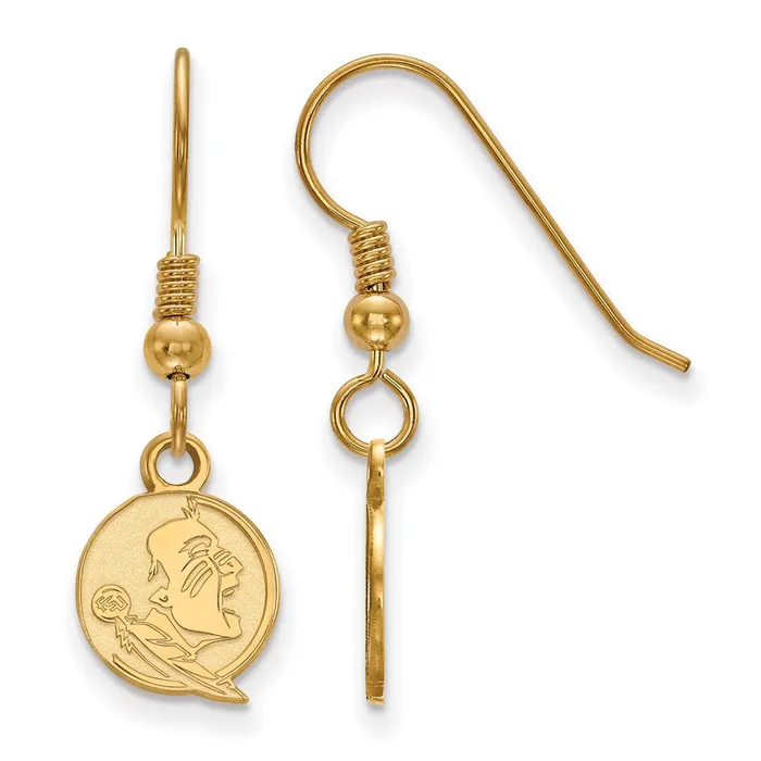 TreasureFineJewelers Sterling Silver Goldplated Florida State University Seminole Extra Small Dangle Wire Earrings Earrings TreasureFineJewelers Sterling Silver Goldplated Florida State University Seminole Extra Small Dangle Wire Earrings Earrings